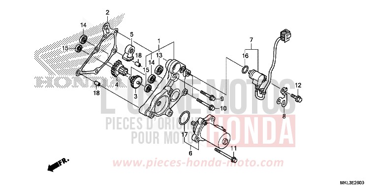 DEMULTIPLICATEUR de NC750X DCT MAT PEARL GLARE WHITE (NHB54) 2019